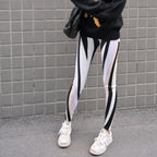 High-Waisted Spliced Elastic Waistband Leggings - Classyfashion24.com