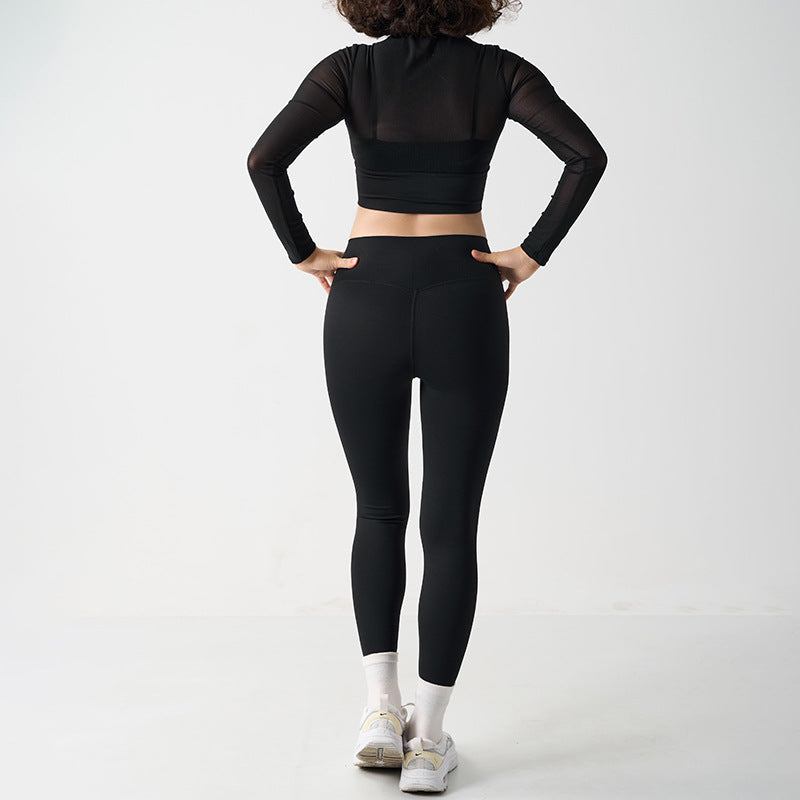 Mesh Sports Yoga Set Women's Mesh and High-Waisted Fitness Leggings - Classyfashion24.com