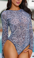 One-Piece Swimsuit Long Sleeve Sexy Fitted Women's Swimwear - Classyfashion24.com