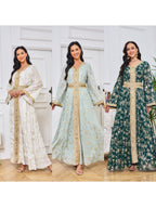 Evening Dress Muslim Dress Bottom Grab Flower Gold Stamping Fashion Robe - Classyfashion24.com
