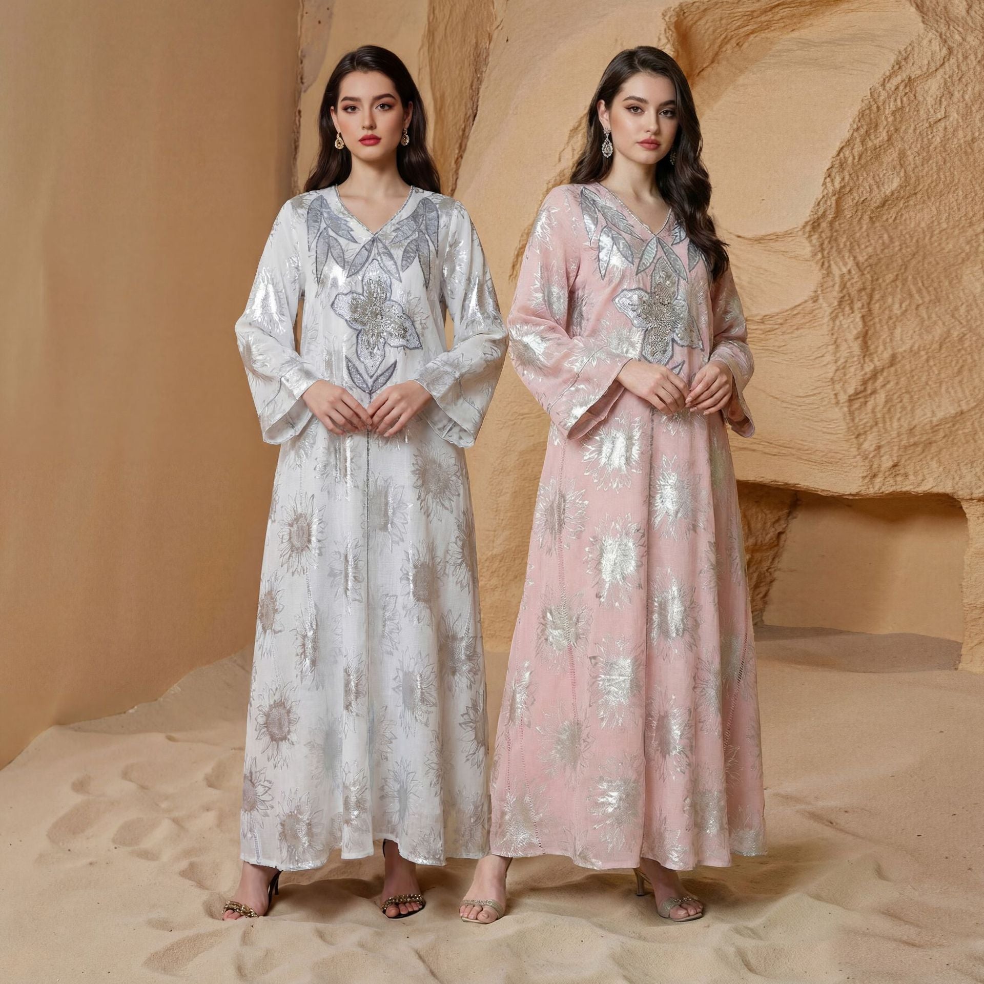 New Middle Eastern Dress Women Long Robe Dubai Abaya Muslim Dress Abaya Arabic Long Robe - Classyfashion24.com