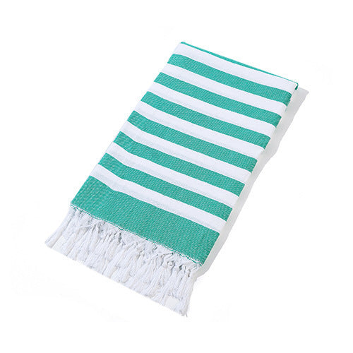 Turkish Striped Fringe Beach Towel – Quick Dry