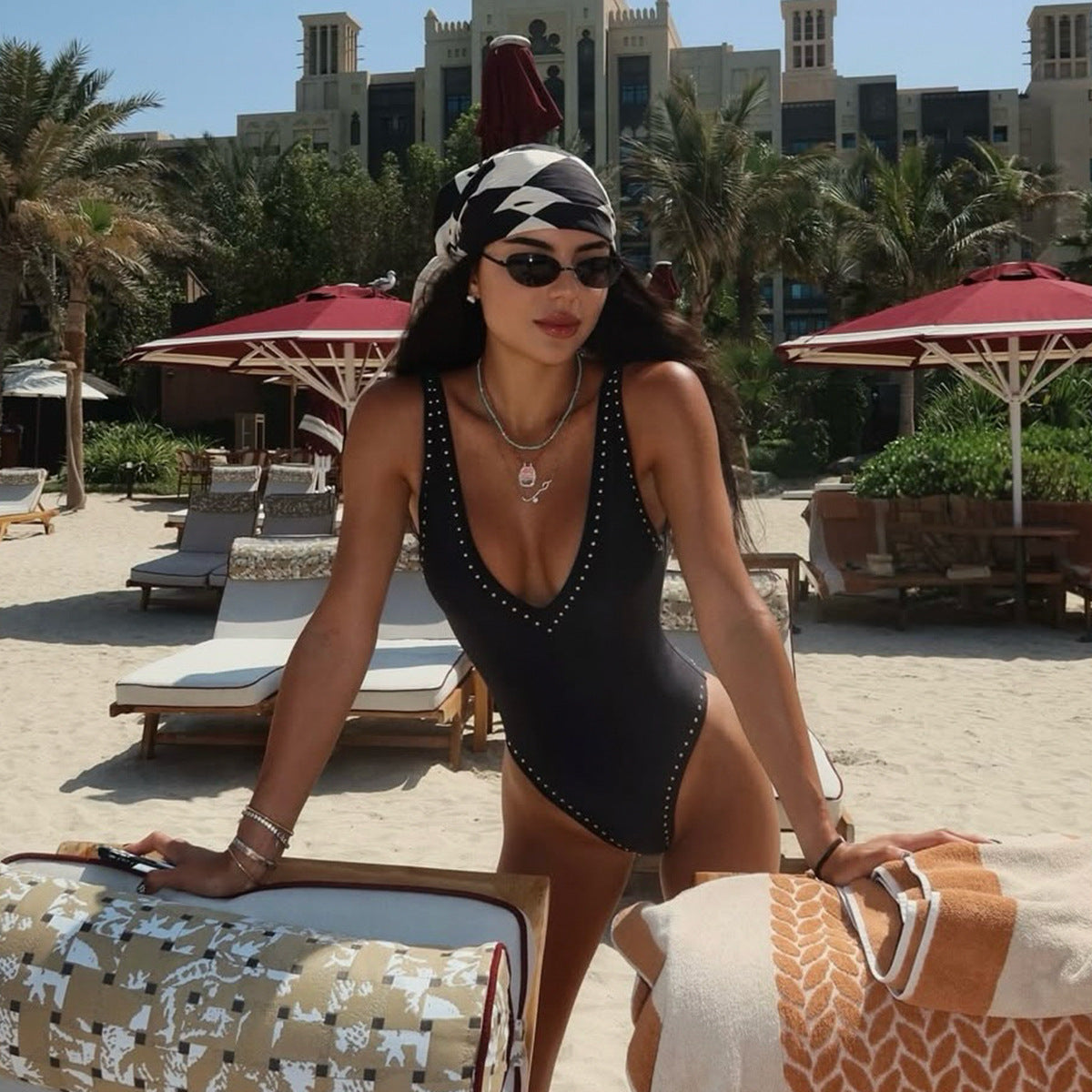 Jumpsuit women bikini women sexy solid color