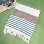 Turkish Striped Fringe Beach Towel – Quick Dry - Classyfashion24.com