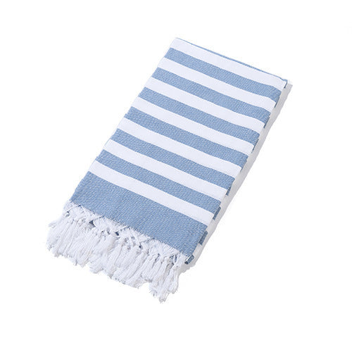 Turkish Striped Fringe Beach Towel – Quick Dry