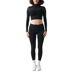 Mesh Sports Yoga Set Women's Mesh and High-Waisted Fitness Leggings - Classyfashion24.com