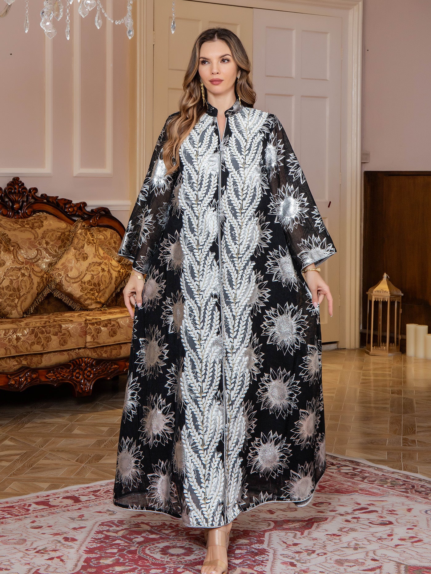 Muslim Embroidered  Dress Dubai Long Robe Arabic Women's Clothing - Classyfashion24.com
