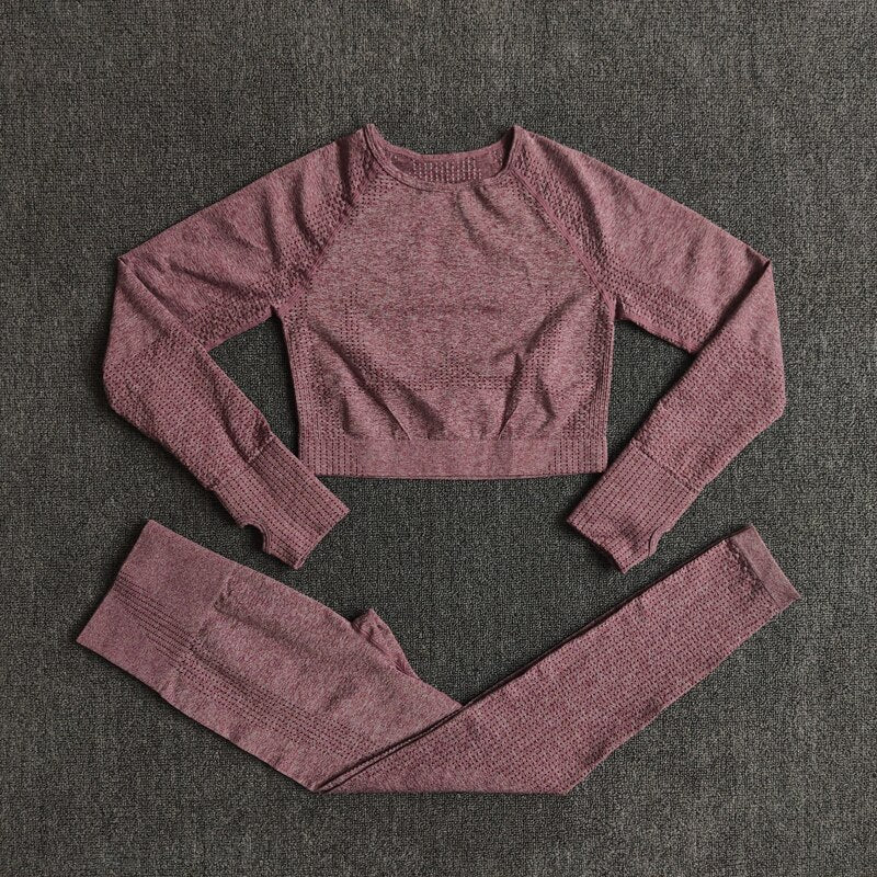Seamless Yoga Set with Crop Top & Leggings