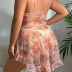 Sexy Plus Size Lingerie Sleepwear Dress with Sheer Detailing, Strapless, Women's Nightwear for Intimate Wear - Classyfashion24.com