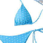 Fresh Dot Print, Strapless Halter Neck, Two-Piece Bikini Swimwear - Classyfashion24.com
