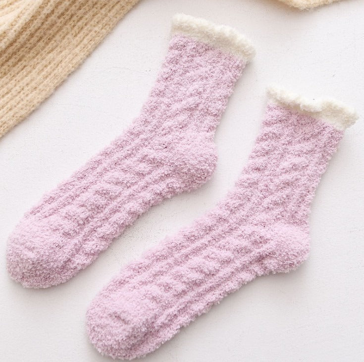 Coral Plush Kids Winter Floor Socks