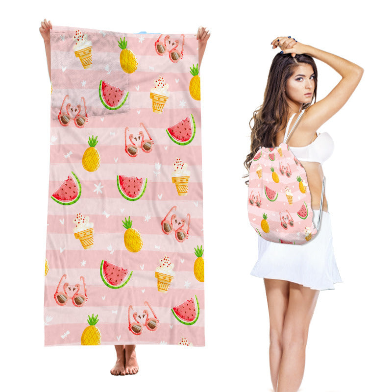 Two-in-One Beach Towel Backpack with Storage