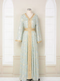 Evening Dress Muslim Dress Bottom Grab Flower Gold Stamping Fashion Robe - Classyfashion24.com