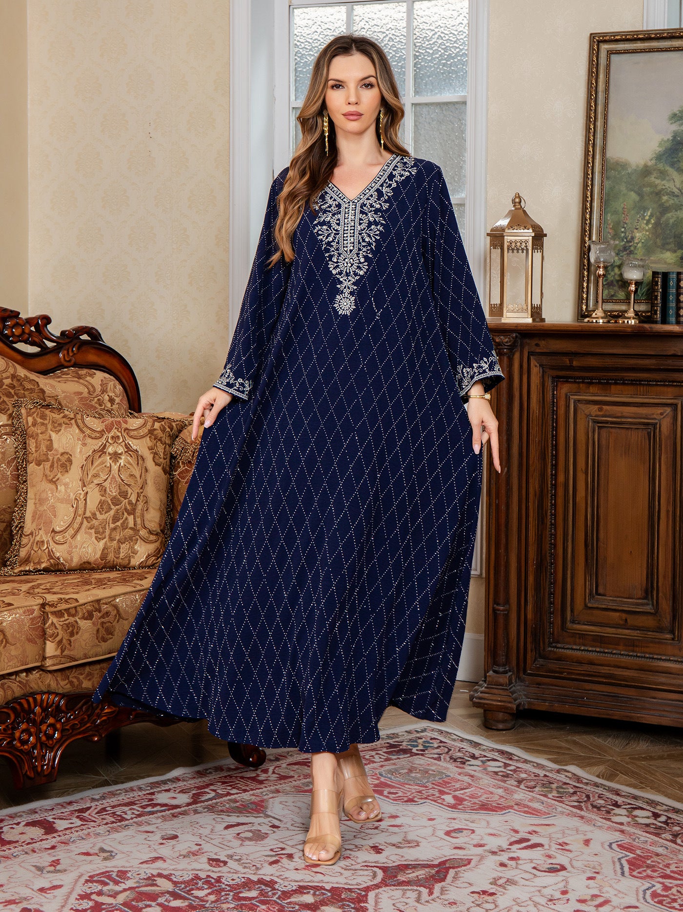 Elegant Arabic Muslim Long Dress Dubai Style Islamic Women's Clothing - Classyfashion24.com