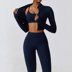 Tight yoga suit, nude quick drying exercise set, slimming fitness suit - Classyfashion24.com