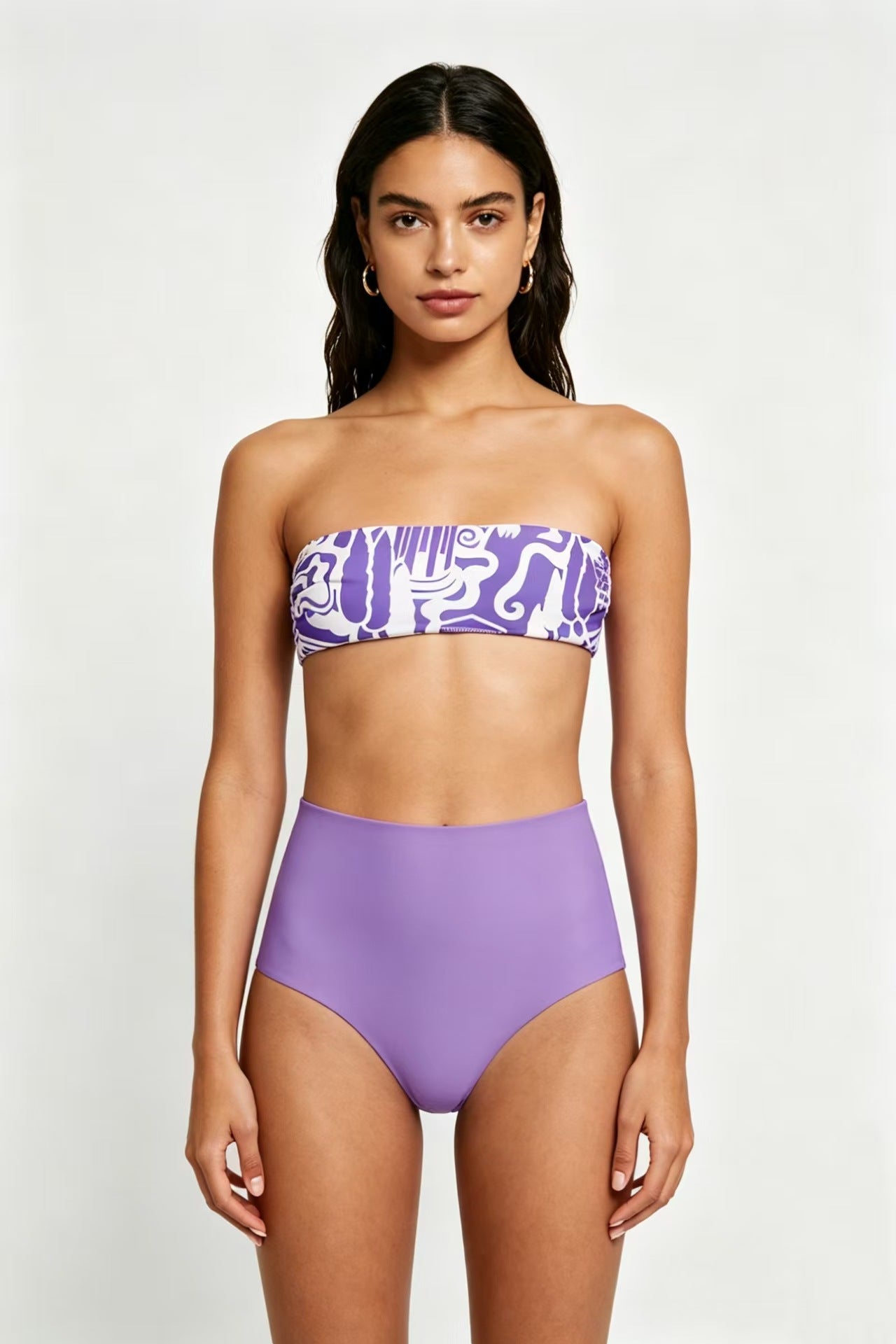 Separate Bikini Set Sexy Printed Multi-color Strapless Swimwear - Classyfashion24.com