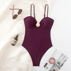 Fitted Backless One-Piece Swimsuit - Classyfashion24.com