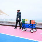 Heavy Duty Folding Utility Wagon – Collapsible All-Terrain Garden & Beach Cart