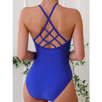 Solid color skirt style two-piece one-piece swimsuit - Classyfashion24.com