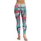 Pink Plum Blossom Leggings – Digital Print High Waist Fitness Workout Pants