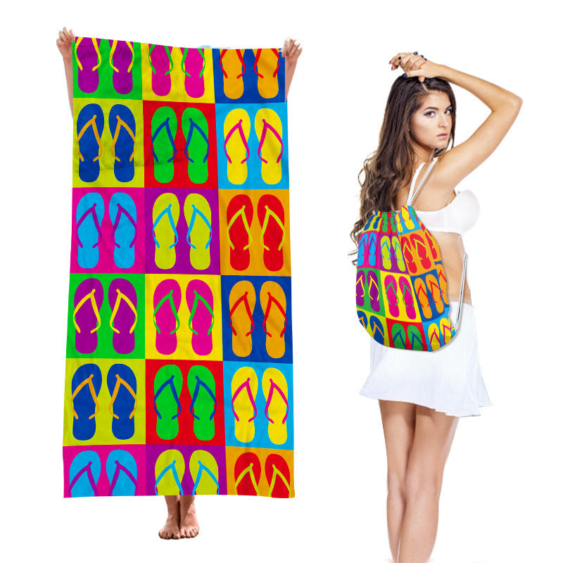 Two-in-One Beach Towel Backpack with Storage