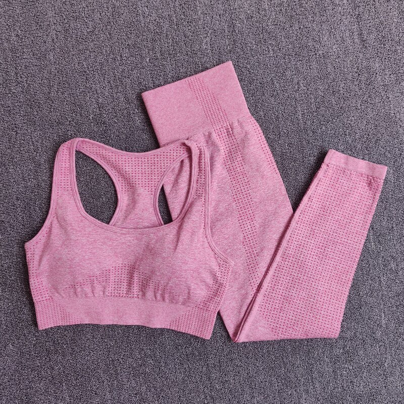 Seamless Yoga Set with Crop Top & Leggings