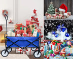 Heavy Duty Folding Utility Wagon – Collapsible All-Terrain Garden & Beach Cart