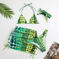 Headscarf skirt style bikini women's swimsuit four piece set - Classyfashion24.com