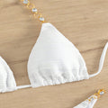 Sexy Beach Bikini Solid Color Three-Piece Swimsuit - Classyfashion24.com