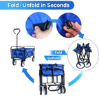 Heavy Duty Folding Utility Wagon – Collapsible All-Terrain Garden & Beach Cart