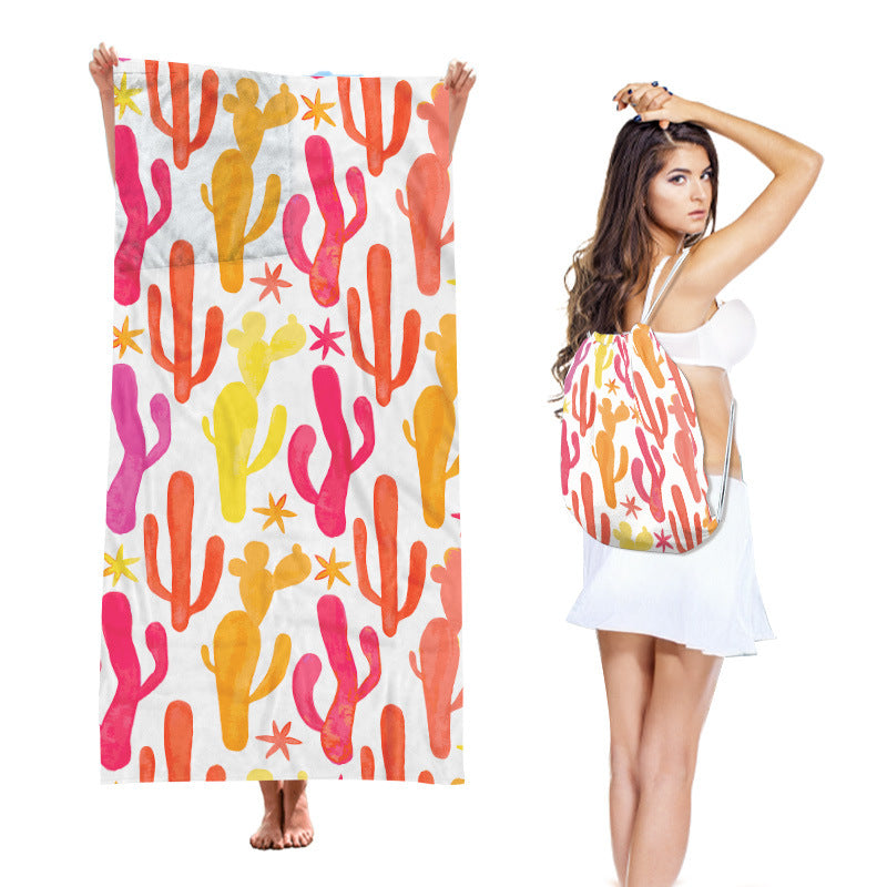 Two-in-One Beach Towel Backpack with Storage