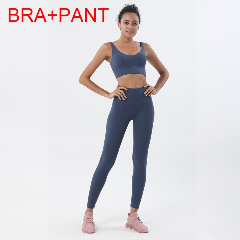 SOISOU 2-Piece Yoga Set with Crop Top & Leggings