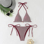 Sexy Mesh Tie-Up String Bikini Set for Women