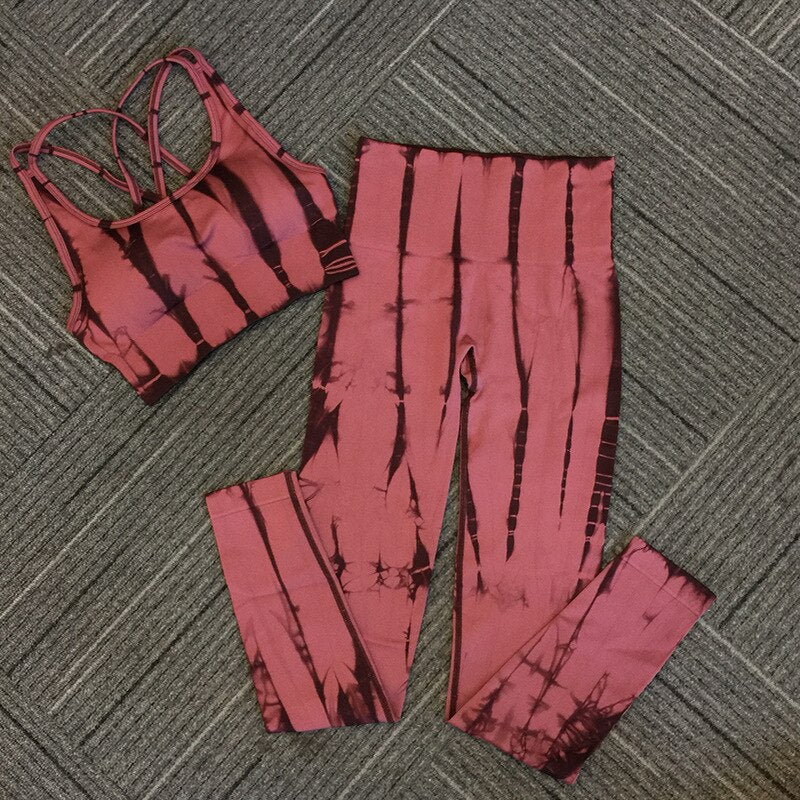 Seamless Tie-Dye Yoga Set for Women