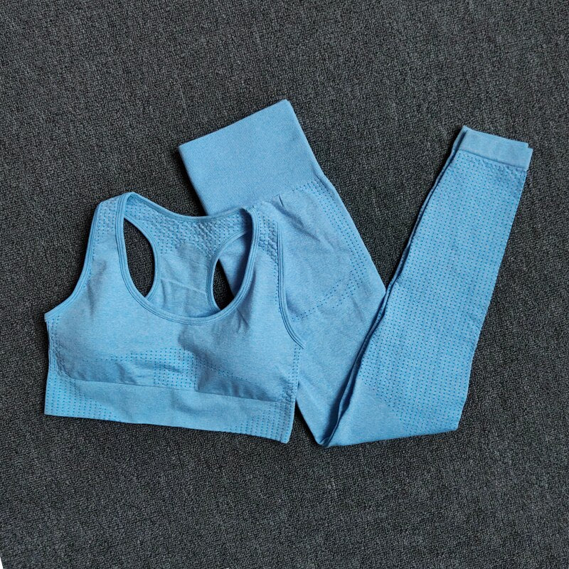 Seamless Yoga Set with Crop Top & Leggings