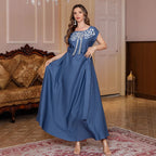 Muslim Women's Long Robe Luxury Sequined Middle East Dress Abaya Evening Gown - Classyfashion24.com