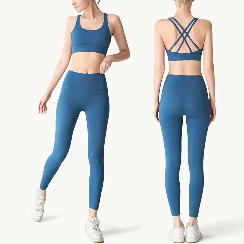 2-Piece Yoga Set with Sports Bra & Leggings - Classyfashion24.com
