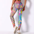 Colorful Printed Seamless Leggings for Women