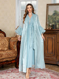 New Arabic Two-Piece Set Elegant Dubai Dress Muslim Long Robe - Classyfashion24.com