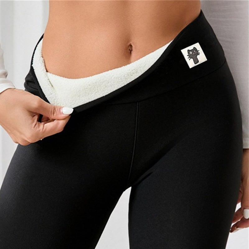 Women’s High-Waisted Sherpa Fleece-Lined Winter Leggings – Thermal Yoga Pants