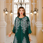 Middle Eastern Muslim Long Robe Women's Dubai Turkey Women's Beaded Large Robe Export - Classyfashion24.com