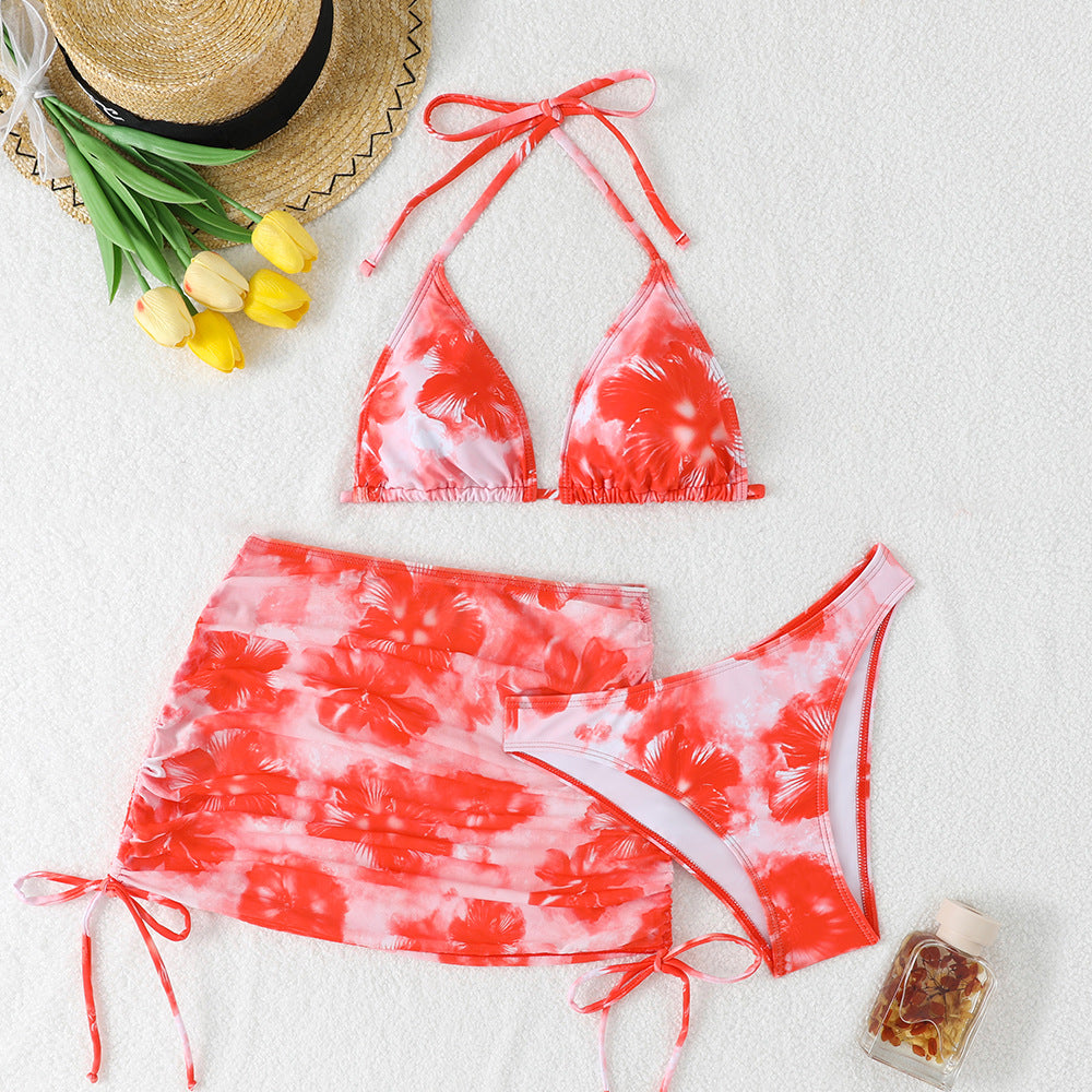 Sexy Tie-Dye Print Bikini Three-Piece Swimsuit for Women - Classyfashion24.com