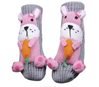 Women's Cute Sloth Pattern Thick & Warm Winter Knit Socks featuring a playful sloth design with vibrant colors and textured d
