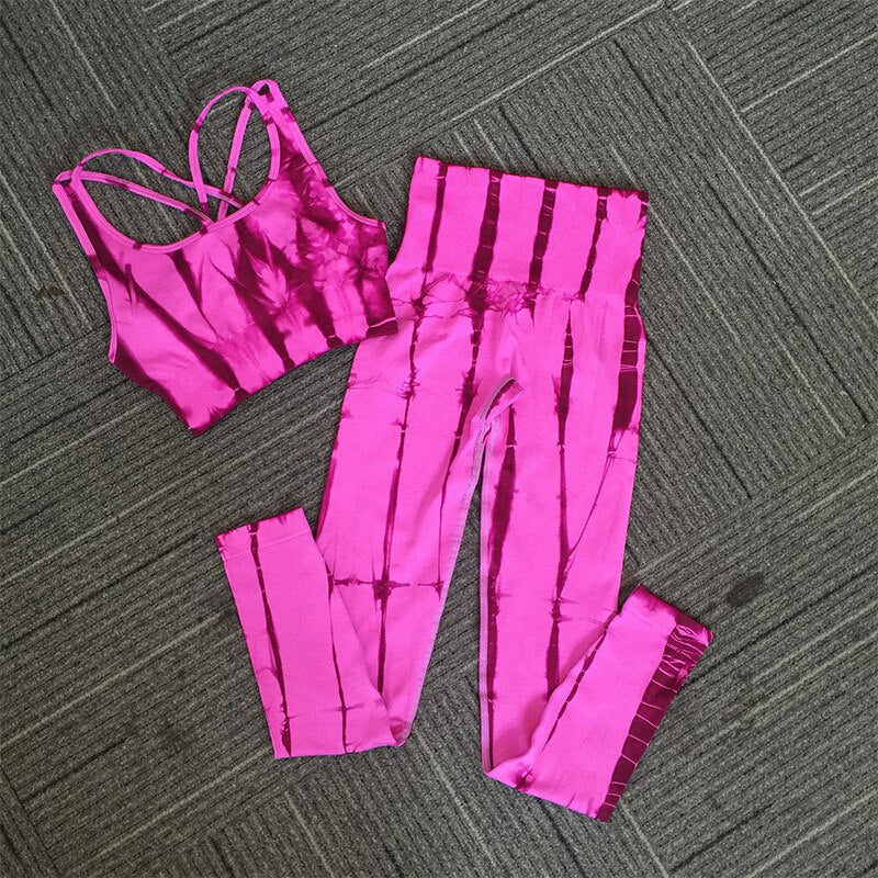 Seamless Tie-Dye Yoga Set for Women