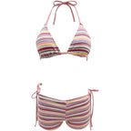 Swimsuit bikini three piece set striped swimsuit - Classyfashion24.com