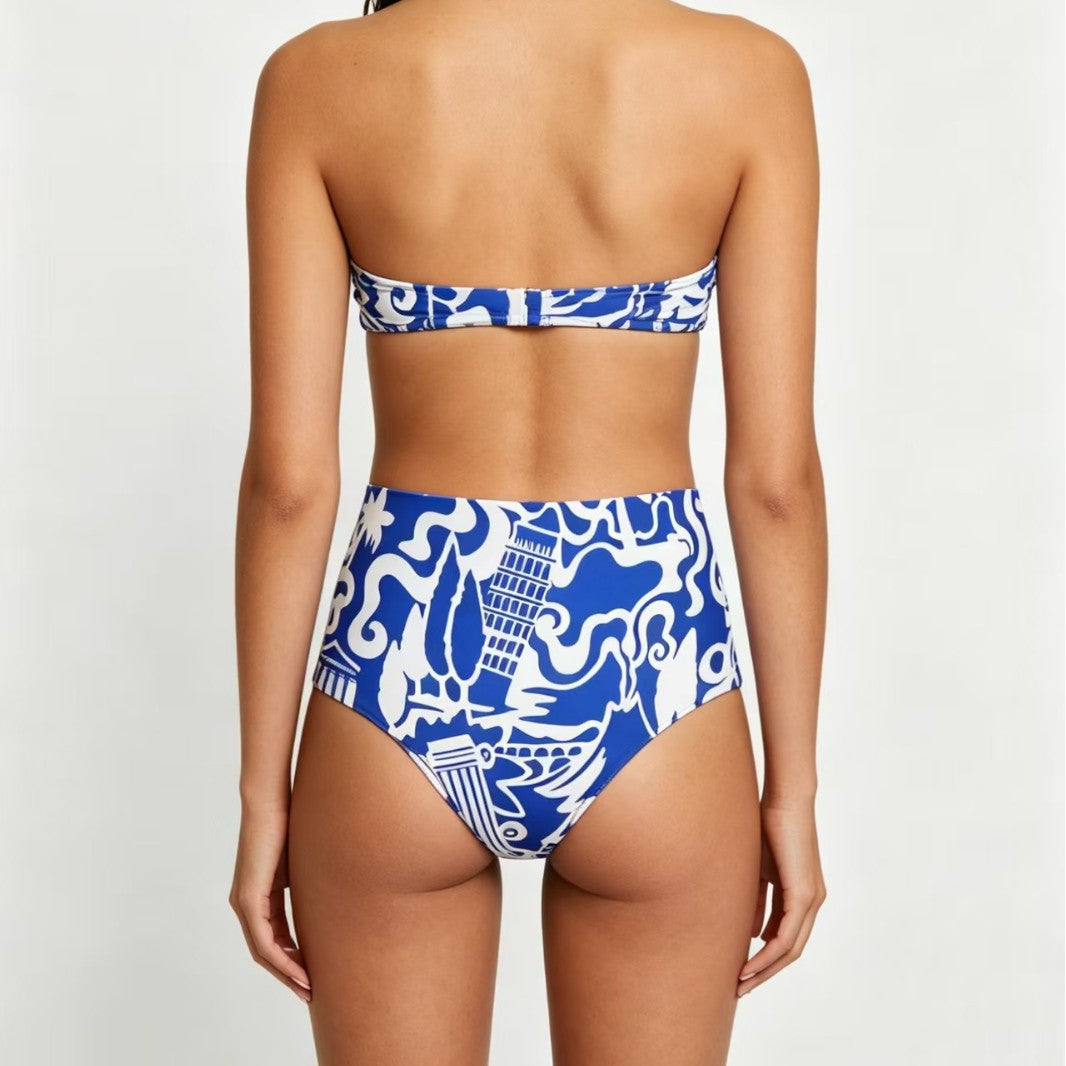 Separate Bikini Set Sexy Printed Multi-color Strapless Swimwear - Classyfashion24.com