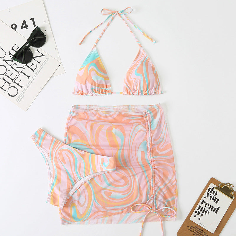 Printed triangle strap bikini - Classyfashion24.com