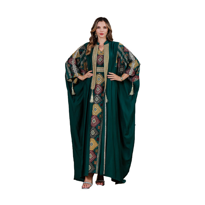 Muslim Embroidered  Luxury Evening Dress Two-piece Set - Classyfashion24.com