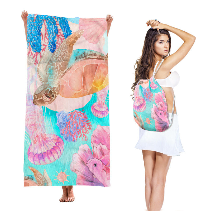 Two-in-One Beach Towel Backpack with Storage