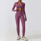 Tight yoga suit, nude quick drying exercise set, slimming fitness suit - Classyfashion24.com